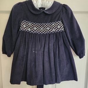 Navy blue smocked dress